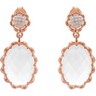 Genuine Checkerboard Clear Quartz Earrings 10 x 14 cm Ref 315699