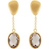 Genuine Checkerboard Smoky Quartz Earrings 19 x 14mm Ref 859621