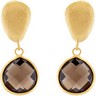 Genuine Checkerboard Smoky Quartz Earrings 16 x 16mm Ref 865026