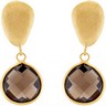 Genuine Checkerboard Smoky Quartz Earrings 16 x 16mm Ref 865026