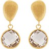 Genuine Checkerboard Smoky Quartz Earrings 16 x 16mm Ref 815416