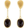 Genuine Checkerboard Smoky Quartz Earrings 19 x 14mm Ref 727767