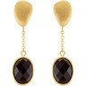 Genuine Checkerboard Smoky Quartz Earrings 19 x 14mm Ref 727767