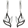 Genuine Black Spinel and Diamond Earrings Ref 507288