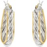14KY and Sterling Silver Metal Fashion Hoop Earrings Ref 888333