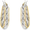14KY and Sterling Silver Metal Fashion Hoop Earrings Ref 888333