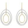 14KY and Sterling Silver Metal Fashion Earrings Ref 141295