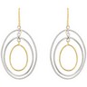 14KY and Sterling Silver Metal Fashion Earrings Ref 141295