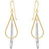 14K Yellow Gold and Sterling Silver Earrings Ref 204988