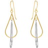 14K Yellow Gold and Sterling Silver Earrings Ref 204988