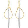 14K Gold and Sterling Silver Earrings Ref 910679