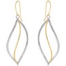 14K Yellow Gold and Sterling Silver Earrings Ref 361386