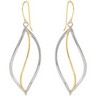 14K Yellow Gold and Sterling Silver Earrings Ref 361386