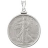 Silver Walking Liberty .5 Dollar Coin Set Into a Silver Coin Frame Ref 491469
