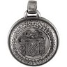 Black Nickel Plated Silver Crest Set Into a Sterling Silver Coin Frame Ref 609831