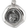 Black Nickel Plated Silver Wax Seal Crest Set Into a Silver Coin Frame Ref 930592