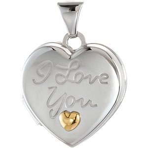 Heart Locket Engraved with I Love You | Ref. 769806