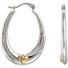 Hoop Earrings with 14KY Heart Accent Ref 381431