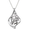 Sterling Silver and Black Ruthenium Plated Reversible Pendant Ref 838925