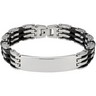 Stainless Steel Open Link Bracelet with Black Rubber Ref 432836
