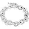 10.5mm Hammered Finished Link Bracelet with Toggle Clasp Ref 960310