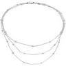 3 Strand 18 inch Diamond Cut Bead Chain with Flowers Ref 503988