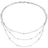 3 Strand 18 inch Diamond Cut Bead Chain with Flowers Ref 503988