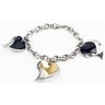 Stainless Steel Chain Bracelet with Heart Charms and Immerse Plating Ref 366930