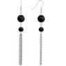 Stainless Steel Onyx Earrings Ref 662439