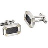 Stainless Steel and 14KT Yellow Cuff Links with Carbon Fiber Ref 347938