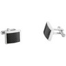 Stainless Steel Cuff Links with Black Carbon Fiber Ref 707774
