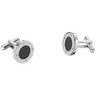 Stainless Steel Round Cuff Links with Carbon Fiber Ref 801832