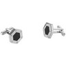 Stainless Steel Hexagon Cuff Links with Carbon Fiber Ref 316362
