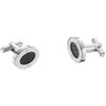 Stainless Steel Oval Cuff Links with Carbon Fiber Ref 633928