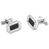 Stainless Steel Rectangular Cuff Links with Carbon Fiber Ref 674117
