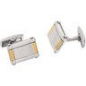 Stainless Steel Cuff Links with Gold Plated Bars Ref 101191