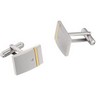 Stainless Steel Cuff Links with Gold Plate Ref 868439