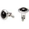 Stainless Steel Round Cuff Links with Onyx Ref 527509