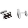 Stainless Steel Cuff Links with Black Enamel Ref 227328