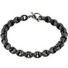 Sterling Silver Black Ruthenium Plated Link Chain Ref 590079