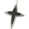 Stainless Steel Star Cross Pendant with Carbon Fiber Ref 239345
