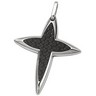 Stainless Steel Star Cross Pendant with Carbon Fiber Ref 239345