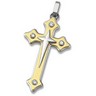 Stainless Steel Cross Pendant with Immerse Plating and CZs Ref 455233