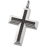 Stainless Steel Cross Pendant with Carbon Fiber Ref 636019
