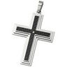 Stainless Steel and Gold Cross Pendant with Diamond and Carbon Fiber Ref 296536