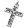 Stainless Steel Greek Key Cross Pendant with Enamel Ref 368989
