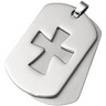 Stainless Steel Double Dog Tag Cross Pendant Ref 507170