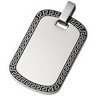 Stainless Steel Greek Key Dog Tag Pendant Ref 991352