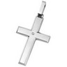 Stainless Steel Cross Pendant with Diamond Ref 213292