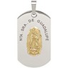 Stainless Steel Dog Tag with 14K Gold Guadalupe Center Ref 836504